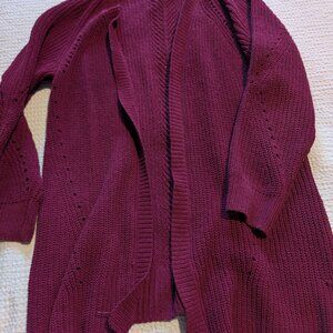 Burgundy Chenille Cardigan
